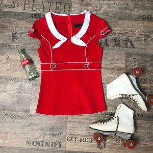 Voodoo vixen sailor shirt, vintage style pinup L